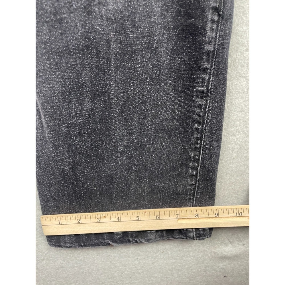 Denim Jumpsuit Womens 6 Medium Black Button Fly Flared Legs Short Sleeve - Picture 15 of 16